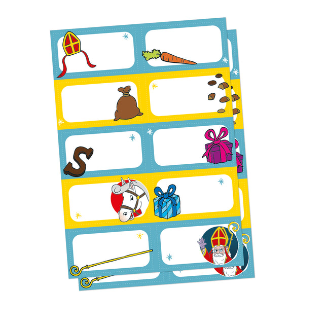 Sinterklaas naamstickers - 20 stickers