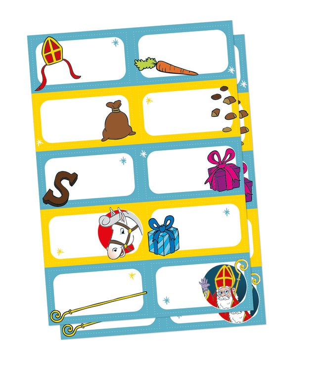 Sinterklaas naamstickers - 20 stickers
