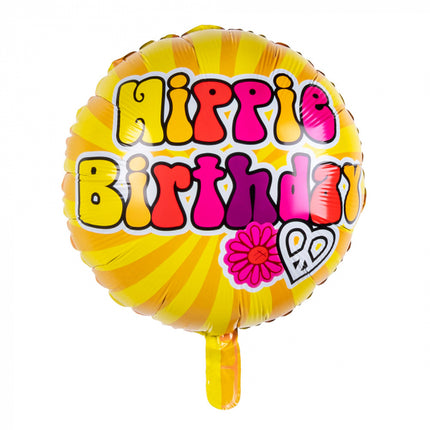 Hippie birthday Folieballon - 45 cm