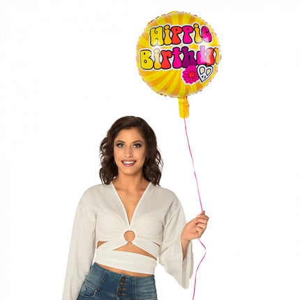Hippie birthday Folieballon - 45 cm