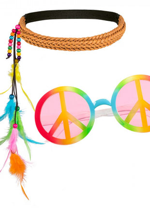 Hippie Bohemian (Stirnband und Partybrille)