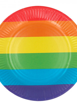 Rainbow Paper Plates - 8 pieces - 23 cm