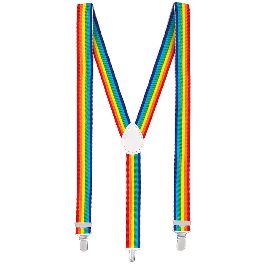 Accessoireset regenboog - partybril + vlinderstrik & bretels