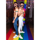 Accessoireset regenboog - partybril + vlinderstrik & bretels