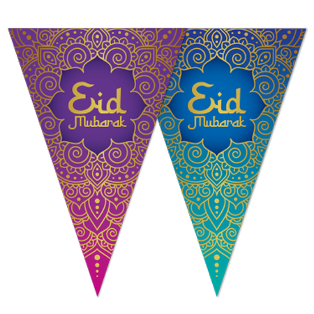 Vlaggenlijn / slinger - 10 meter - Eid Mubarak