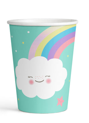 Rainbow &amp; Cloud Cups - 8 pieces - 250 ml