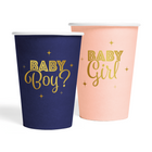 Papieren bekers - 8 stuks - Gender Reveal