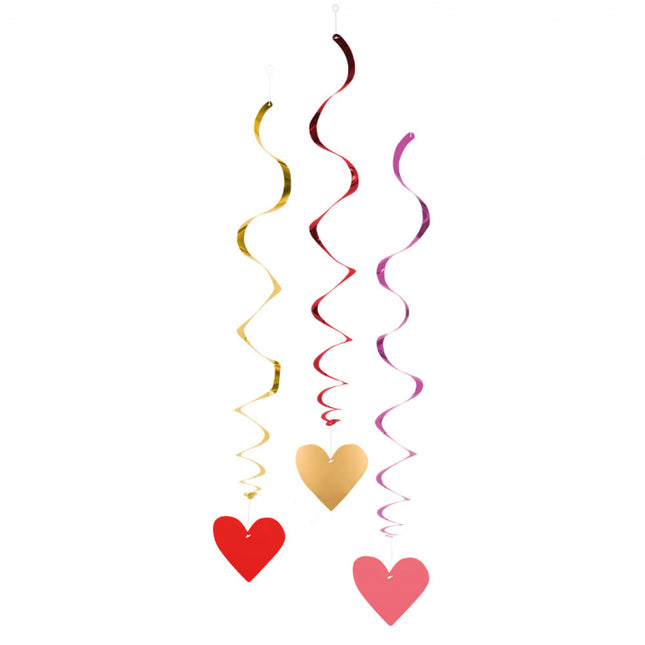 Swirl slinger hartjes - 3 stuks - 85 cm