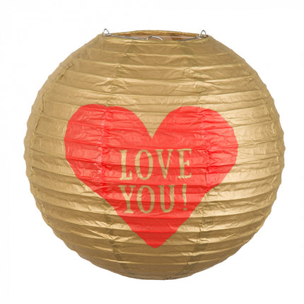 Papieren lampion - 25 cm - Love You