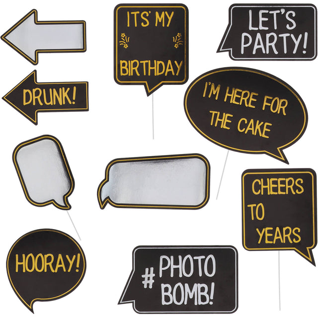 Photobooth props - 10 stuks - Shining Glam