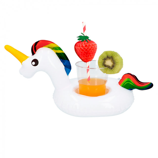 Opblaasbare bekerhouder Unicorn - 17 cm