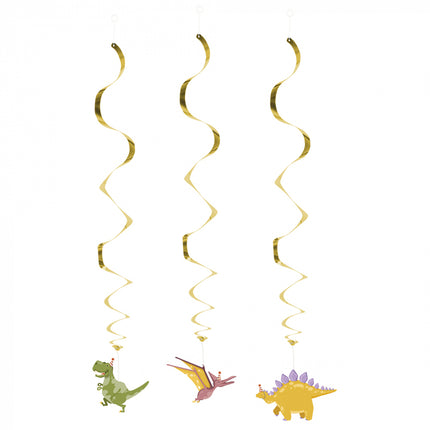 Dino swirl streamers - 3 pieces - Party