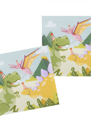 Dino servetten - 12 stuks - 33 x 33 cm - Party