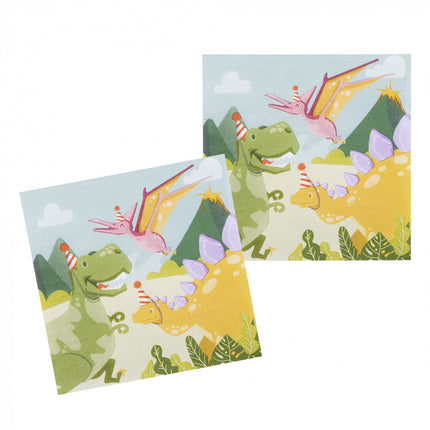 Dino napkins - 12 pieces - 33 x 33 cm - Party