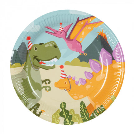 Dino paper plates - 10 pieces - 20 cm - Party