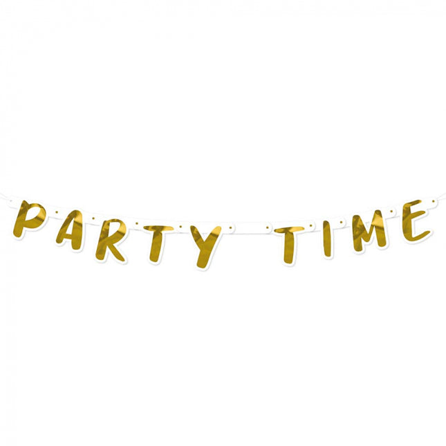 Party time Letterslinger - 150 cm - goud