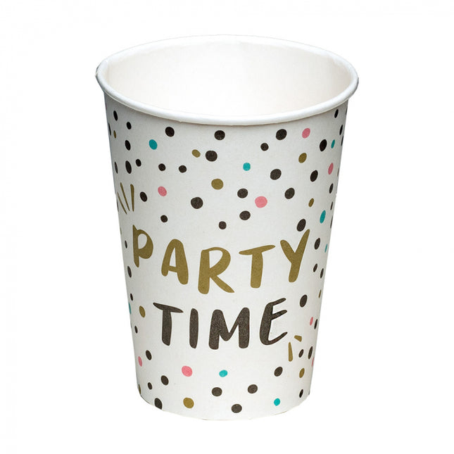 Party Time Papieren bekertjes - 8 stuks - 21 cl