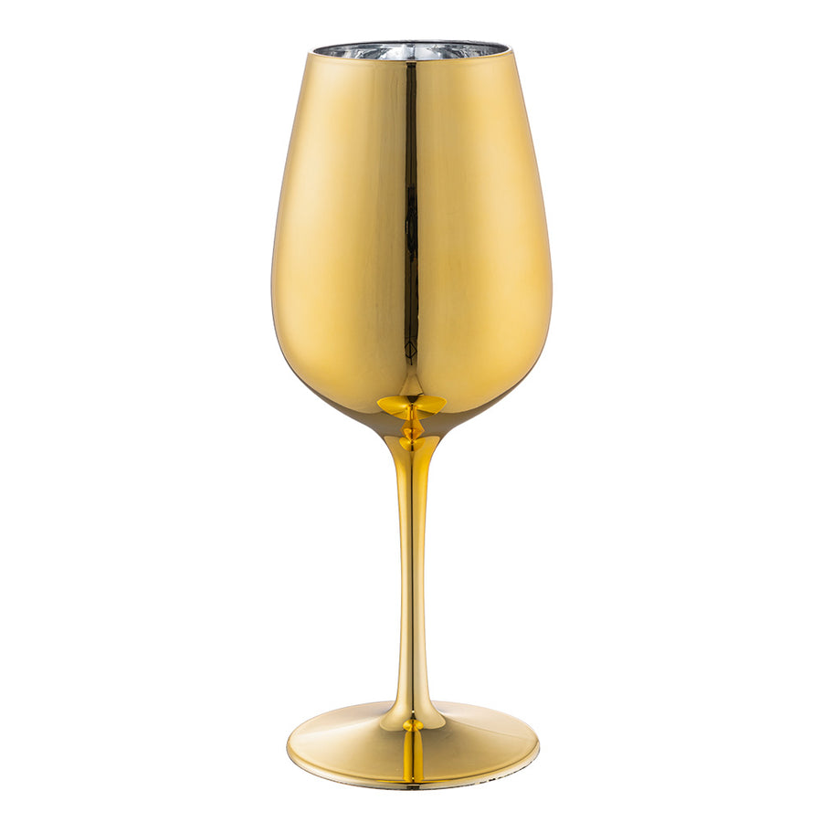 Gouden plastic wijnglas - 6 stuks