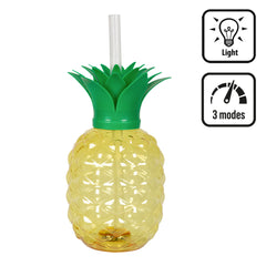 LED beker Ananas met rietje