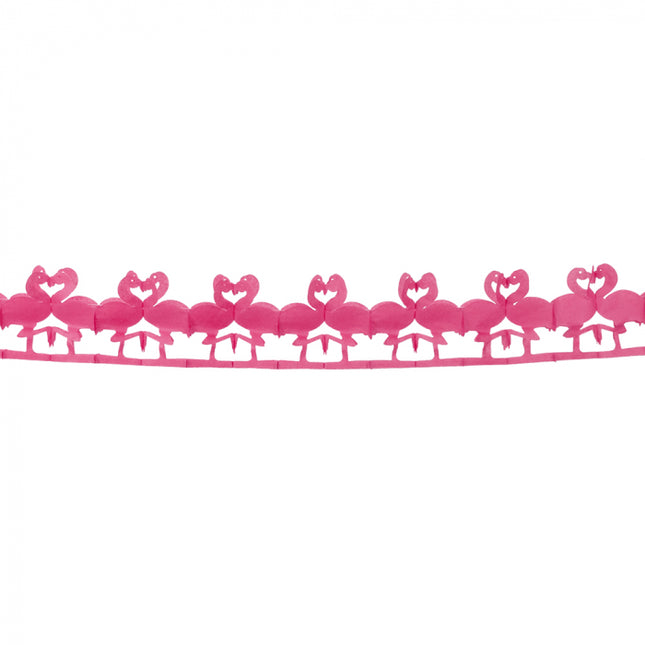 Flamingo Papieren slinger - 2,5 meter