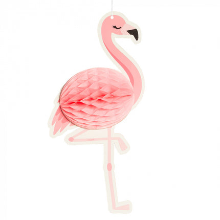 Flamingo Honingraatdecoratie - 27 x 14 cm