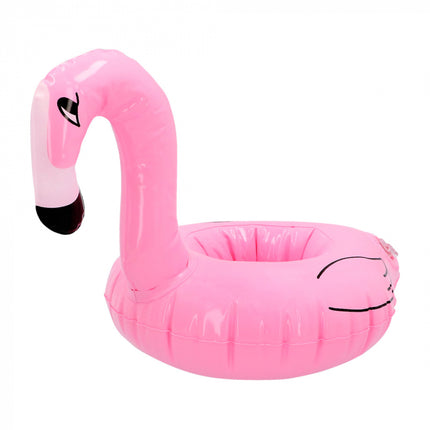 Flamingo Opblaasbare bekerhouder - 18 cm