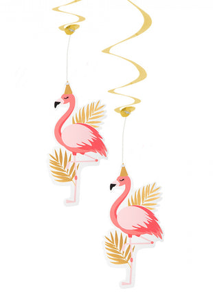 Flamingo Swirl garland - 2 pieces - 85 cm