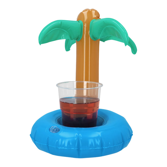 Opblaasbare bekerhouder Palmboom - 21 cm