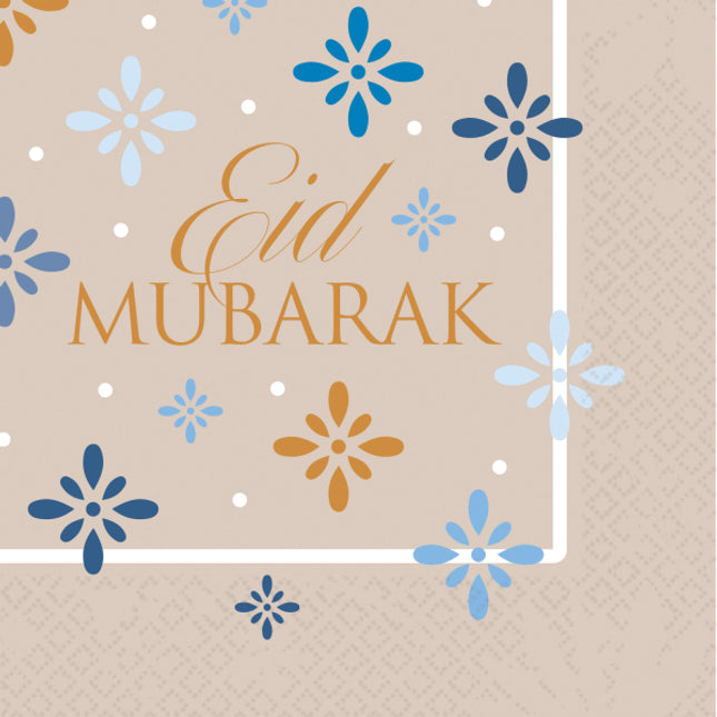 Servetten - 16 stuks - 33 x 33 cm - Eid Mubarak