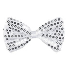 Vlinderdas pailletten - zilver