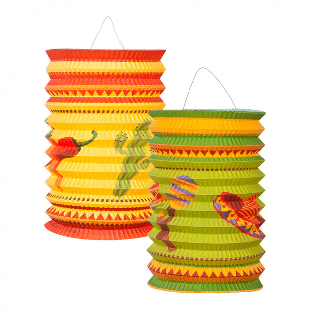 Lampionnen Mexico - 2 stuks - 16 cm