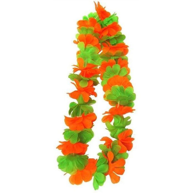 Hawaïkrans - groen oranje