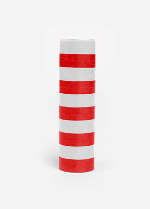 Rol papieren serpentines - 4 meter - rood wit