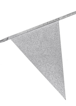 Bunting - 6 meters - 20 x 30 cm - glitter silver