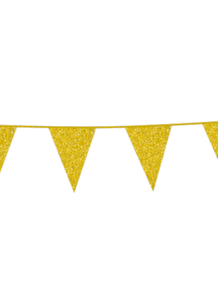 Wimpelkette – 6 Meter – 20 x 30 cm – Glitzergold