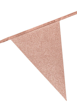 Bunting - 6 meters - 20 x 30 cm - glitter rose gold