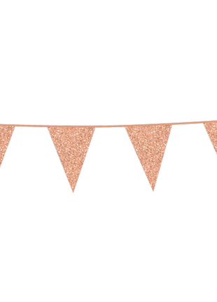 Bunting - 6 meters - 20 x 30 cm - glitter rose gold