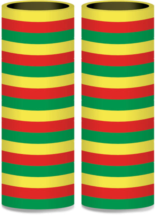 Carnival streamers - red yellow green - 4 meters - 2 pieces