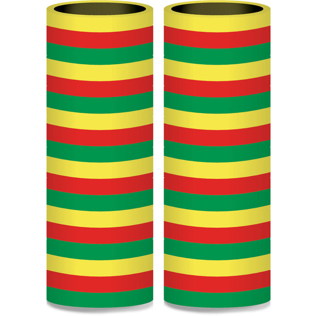 Serpentines Carnaval - rood geel groen - 4 meter - 2 stuks