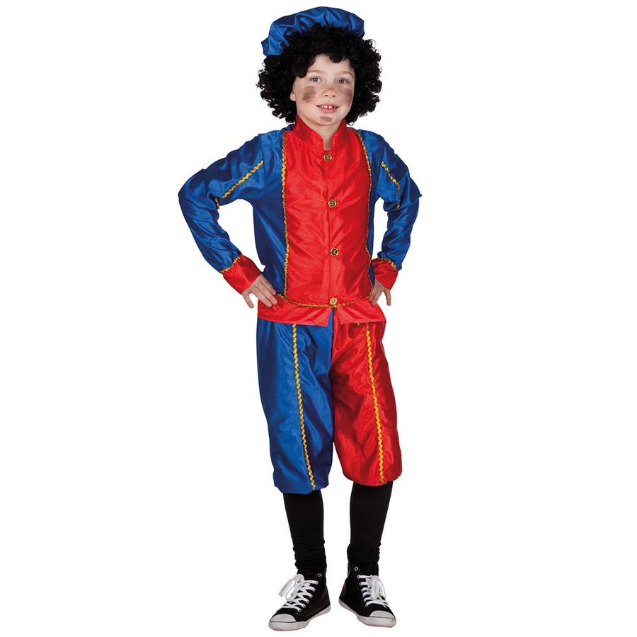 Pietenpak kind - 4 tot 6 jaar - 110-128 cm - rood / blauw