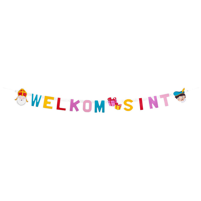 Welkom Sint - letterslinger - 150 cm