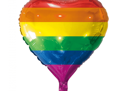 Regenboog Folieballon hart - 45 cm