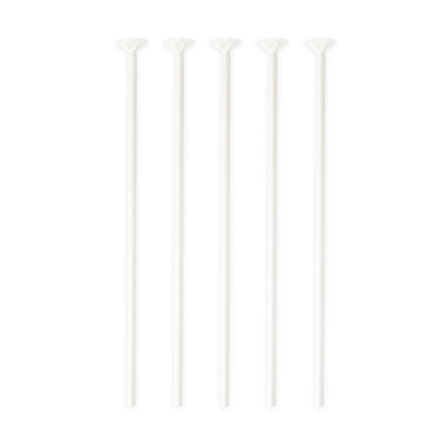 Ballonstokjes - 10 stuks - 40 cm - wit