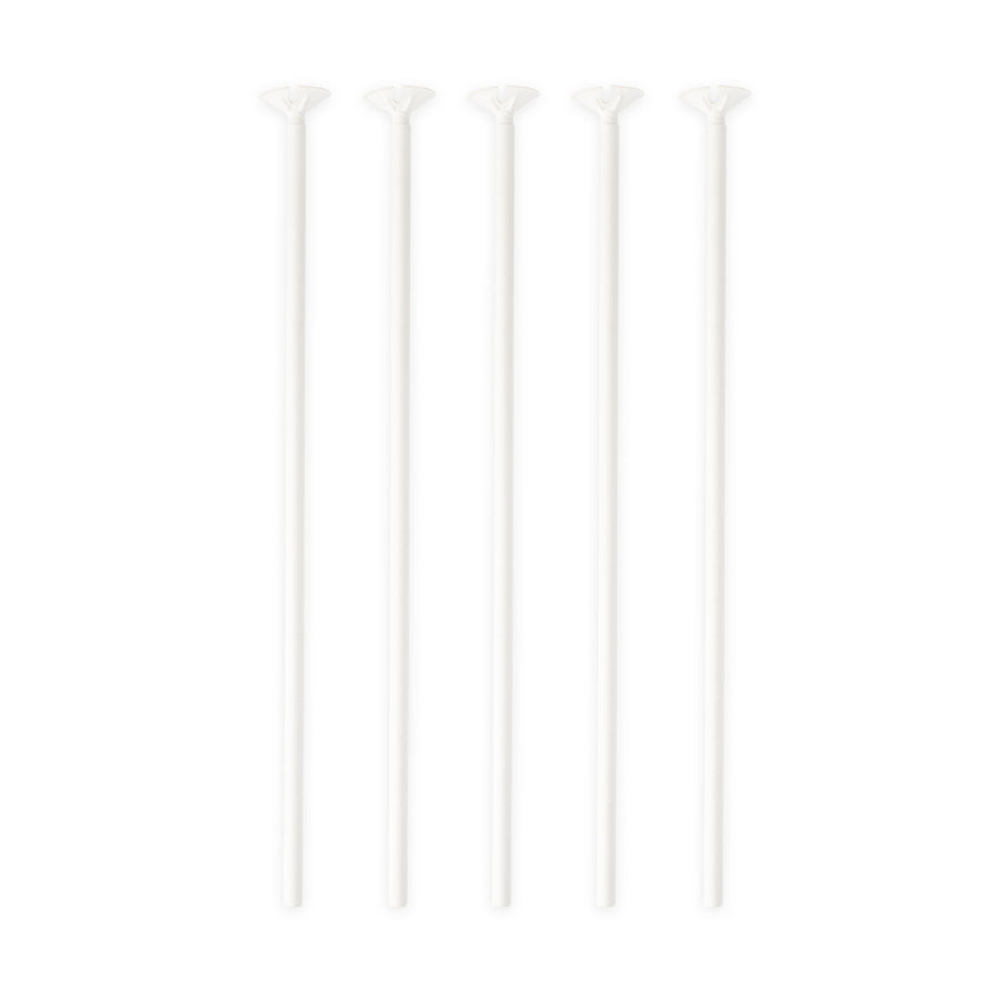 Ballonstokjes - 10 stuks - 40 cm - wit