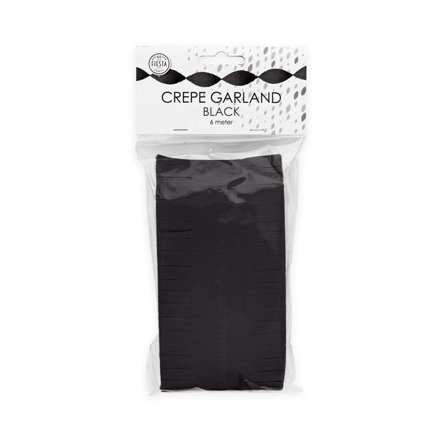 Crêpeslinger - 6 meter - zwart