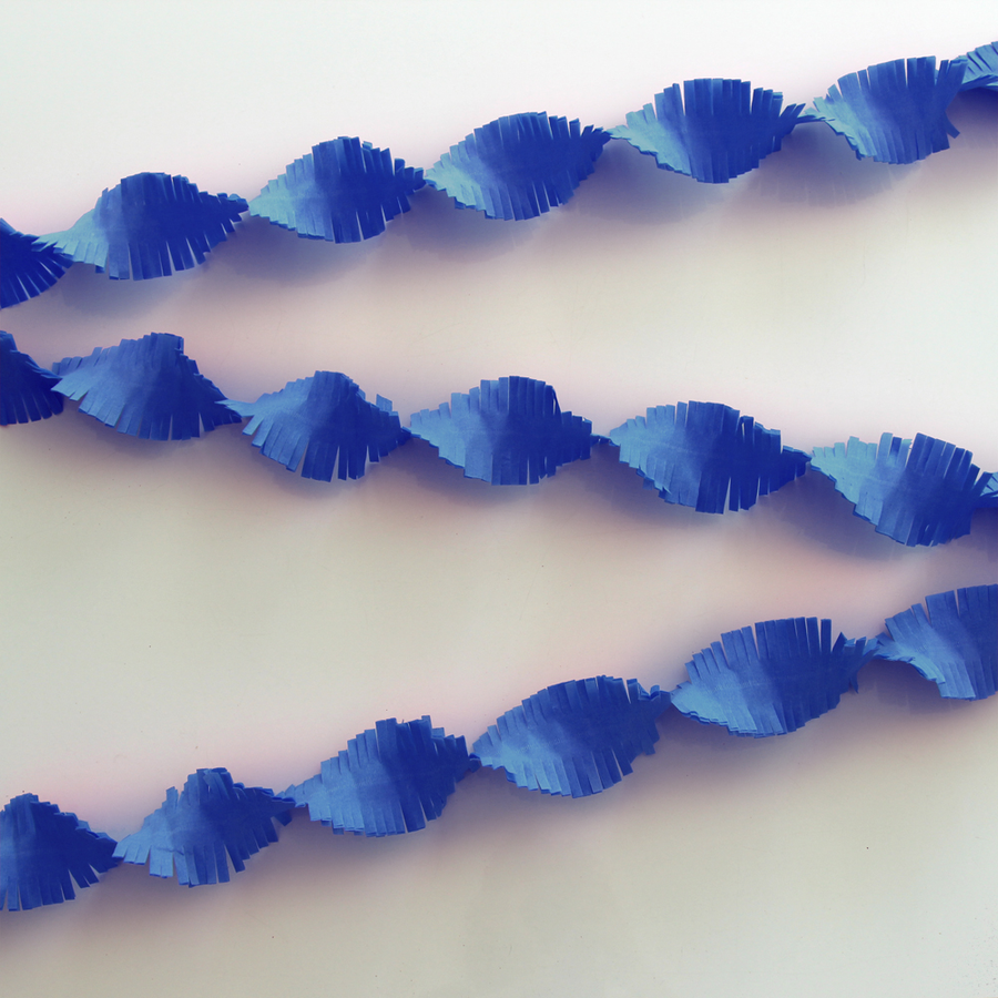 Crêpeslinger - 24 meter - blauw - Brandvertragend