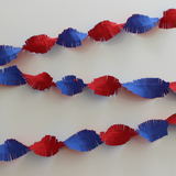 Crêpeslinger - 24 meter - rood / wit / blauw - Brandvertragend