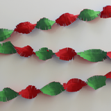 Crêpeslinger - 24 meter - rood / geel / groen - Brandvertragend