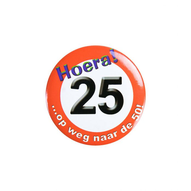 25 jaar Button - 5,5 cm