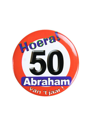 Abraham verkeersbord Button - 5,5 cm